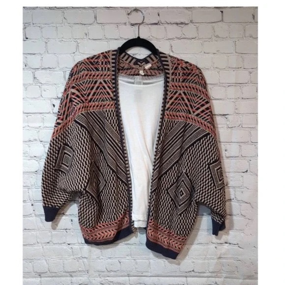 Anthropologie Multicolor Geometric Knit Cardigan - Picture 1 of 14